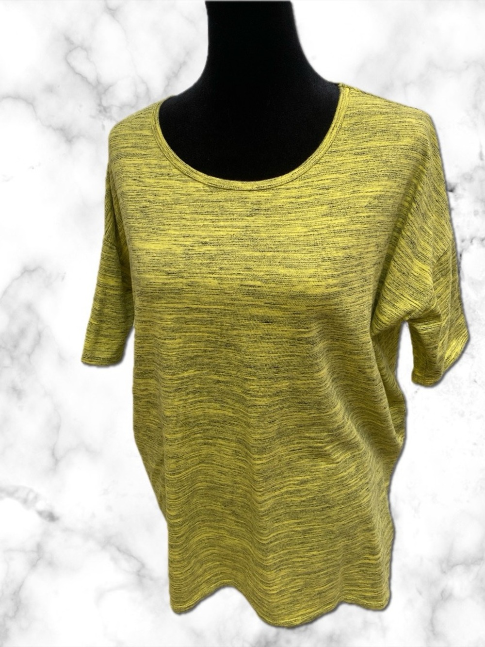 LuLaRoe Short Sleeve Marled Top in Yellow